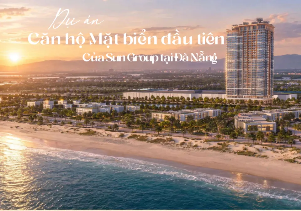 Phối cảnh Sun Saphia: toà tháp mặt biển lúc hoàng hôn