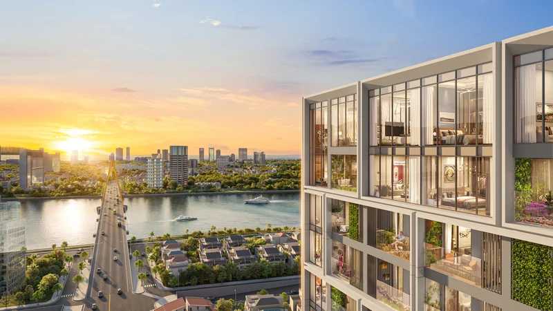 Tầm nhìn panorama ôm trọn sông Hàn và cầu quay từ Sun Solar Residence