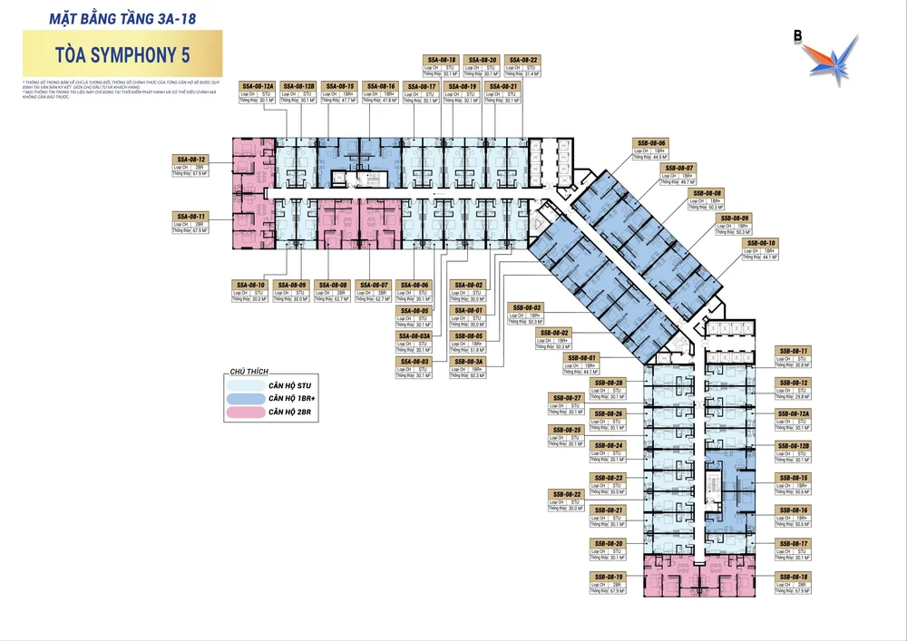 Mặt bằng tầng 3A đến 18 Sun Symphony 5