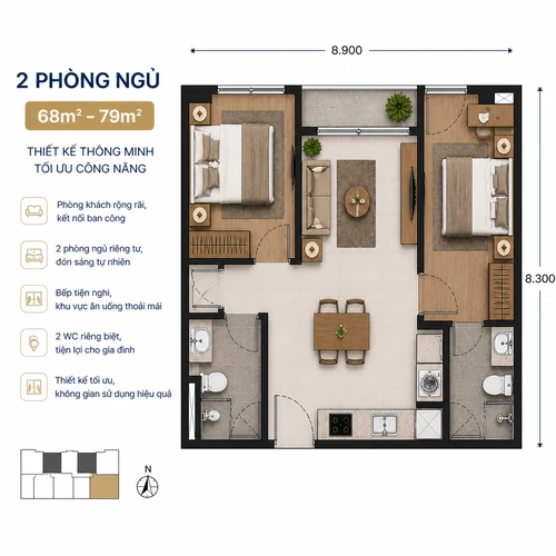 Layout Penthouse độc bản Sun Symphony 5
